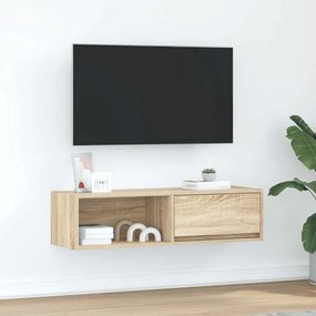 861476 vidaXL ТВ шкаф, сонома дъб, 100x31x25,5 см, инженерно дърво