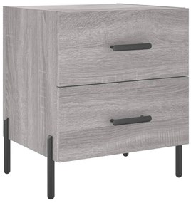 827336 vidaXL Нощно шкафче, сив сонома, 40x35x47,5 см, инженерно дърво