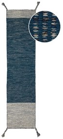 Син вълнен мокет Anu, 60 x 200 cm Indira - Flair Rugs