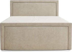 Бежово боксспринг легло 180x200 cm с място за съхранение Fresco – Maison de Rêve