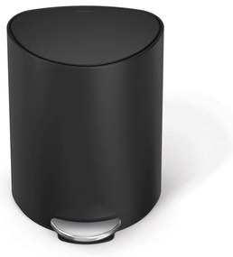 Матово черно метално кошче за боклук с педал 6 l – simplehuman
