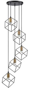 Ideal Lux - Пендел ICE 5xE27/60W/230V Ø 50 см черен