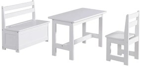 Бяла детска маса, изработена от масивна борова дървесина Baby - Pinio