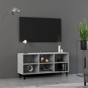 805954 vidaXL ТВ шкаф с метални крака, опушен дъб, 103,5x30x50 см