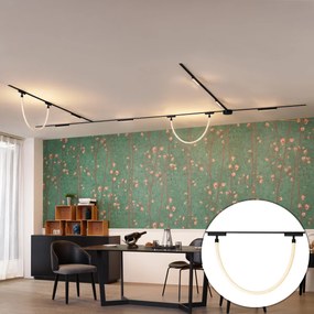 Релсова система за осветление с 6 таванни и 2 висящи лампи черни 1-фазни - Magnetic Marra Tautau