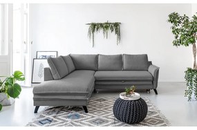 Сив ъглов разтегателен диван ляв ъгъл, Charming Charlie - Miuform