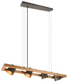 Сиво-естествено висящо осветително тяло Bell – Trio