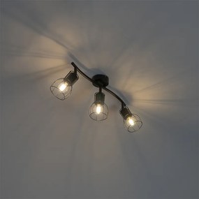 Модерен таванен прожектор черен 63 см 3-светлина регулируем - Botu