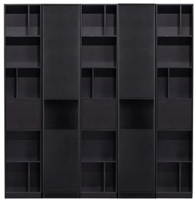Черна модулна библиотека от масивен бор 200x210 cm Finca – WOOOD