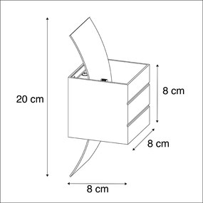 Дизайнерска стенна лампа черна и златна със светлинен ефект - Amy