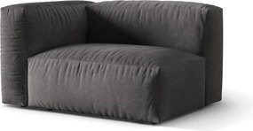 Сив кадифен модул за диван (ляв ъгъл) Martina – Micadoni