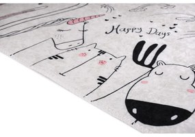 Детски килим подходящ за пране в цвят слонова кост 100x160 cm Animal Kingdom – Vitaus