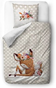 Памучно спално бельо Лани и нейните приятели, 140 x 200 cm Forest School - Butter Kings