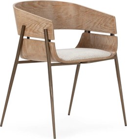 Тапицирани трапезни столове в комплект с подлакътници 2 бр. в естествен цвят Naia – MOME