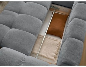 Тъмносив шенилов сгъваем/с място за съхранение ъглов диван (ляв ъгъл/L форма) Everest – Bobochic Paris