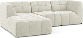 Бежов ъглов диван от прежда с примки от букле (ляв ъгъл) Aloha – Makamii