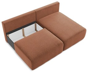 Разтегателен ъглов диван с място за съхранение в тухлен цвят (десен ъгъл) Kalena – Makamii