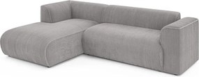Светлосив ъглов диван от рипсено кадифе (ляв ъгъл) Merid – Ropez