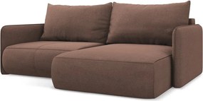 Розов разтегателен ъглов диван с място за съхранение (десен ъгъл) Nanea – Makamii