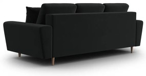 Черен кадифен разтегателен диван с място за съхранение 235 cm Kyoto – Cosmopolitan Design