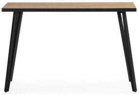 Черна/естествена конзолна маса с дъбов плот 60x120 cm Sindi - Marckeric