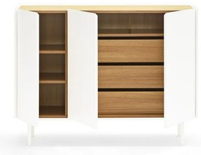 Бял нисък скрин от декор от дъб 110x85 cm Arista – Teulat