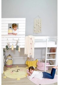 Жълт ръчно изработен памучен детски килим подходящ за пране ø100 cm You're My Sunshine – Lorena Canals