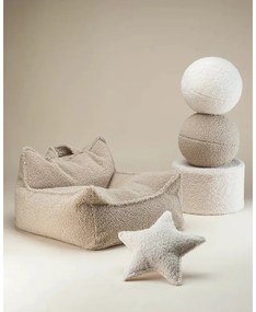Светлокафява детска възглавница за диван от букле Ball – Wigiwama