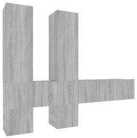 3120297 vidaXL Комплект ТВ шкафове от 7 части, сив сонома, инженерно дърво