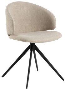 Бежов тапициран трапезен стол с подлакътници Ella – Actona