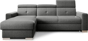 Сив разтегателен ъглов диван с място за съхранение (ляв ъгъл) Fresia – ELTAP