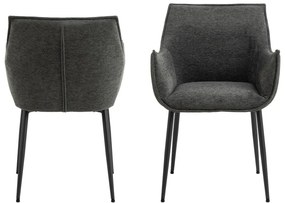 Тъмносив тапициран трапезен стол Bonita – Actona