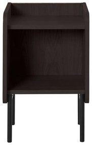 Черно нощно шкафче в дъбов декор с рафтове Wrap - Bonami Selection