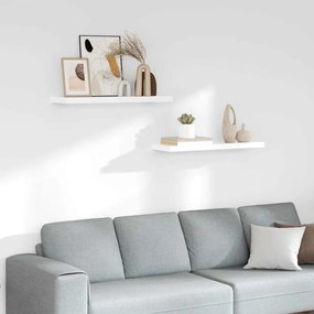 323752 vidaXL Окачени стенни рафтове, 2 бр, бял гланц, 80x23,5x3,8 см, МДФ