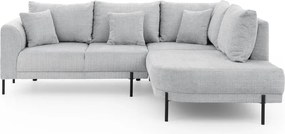 Светлосив шенилов ъглов диван (десен ъгъл/L форма) Mauris – Ropez