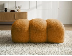 Табуретка от прежда с примки от букле в цвят горчица Hippolyte – Bobochic Paris