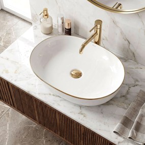 Умивалник за плот Rea CLEO White Gold Edge