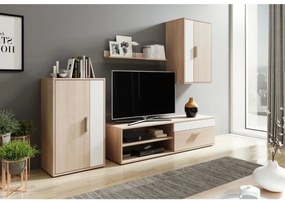 Секция BRICK за хол – дъб сонома/бял