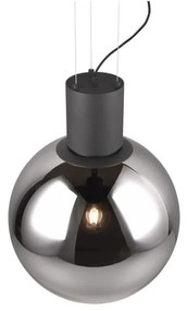 Черно LED висящо осветително тяло със стъклен абажур ø 50 cm Cipallone – CINQUE