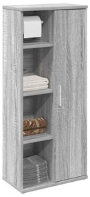858529 vidaXL Шкаф за баня с държач за ролки, сив сонома, 39x22x90 см