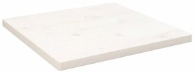 824371 vidaXL Плот за маса, бял, 40x40x2,5 см, бор масив, квадратен