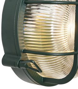 Външна стенна и таванна лампа тъмнозелена кръгла IP44 - Noutica