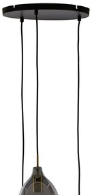 Тъмносиво и бронзово висящо осветително тяло със стъклен абажур ø 35 cm Lukaro – Light &amp; Living