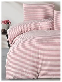 Розово двойно удължено спално бельо с включен долен чаршаф 4 части 200x220 cm – Mila Home