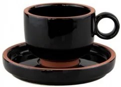 Horecano - Порцеланова чаша с чинийка 200мл HELLA-BLACK-(HC-56440)