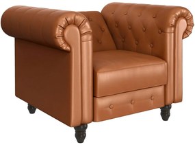 Кафяво кресло честърфийлд от изкуствена кожа Felix – Støraa