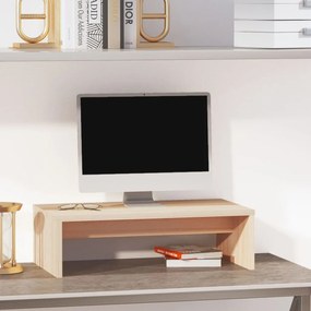 813924 vidaXL Поставка за монитор, 50x27x15 см, бор масив