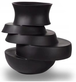 Ваза 38x33x36 см смола/матова черна