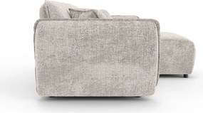 Бежов шенилов ъглов диван (десен ъгъл) Nelia – Ropez