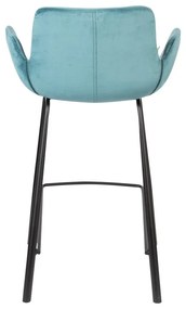 Бар столове от кадифе в цвят бензин в комплект от 2 броя 91,5 cm Brit - Zuiver